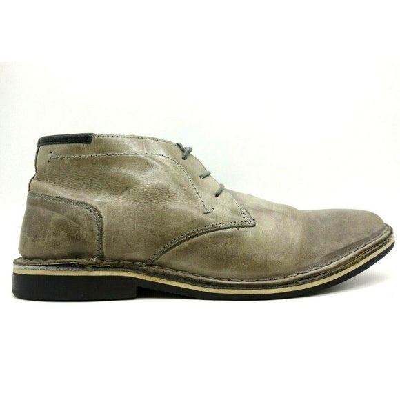 Steve Madden Hestonn Gray Leather Lace Up Chukka Ankle Boots Men\'s 10.5 main image 12